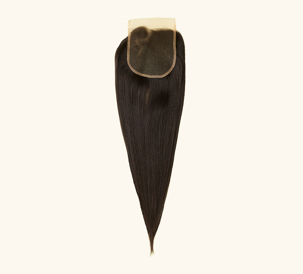 Virgin Peruvian Yaki Straight 5” x 5” Standard Lace Closure