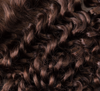 brazilian deep wave hair bundle close-up soft defined curls chocolate brown shiny bouncy texture
