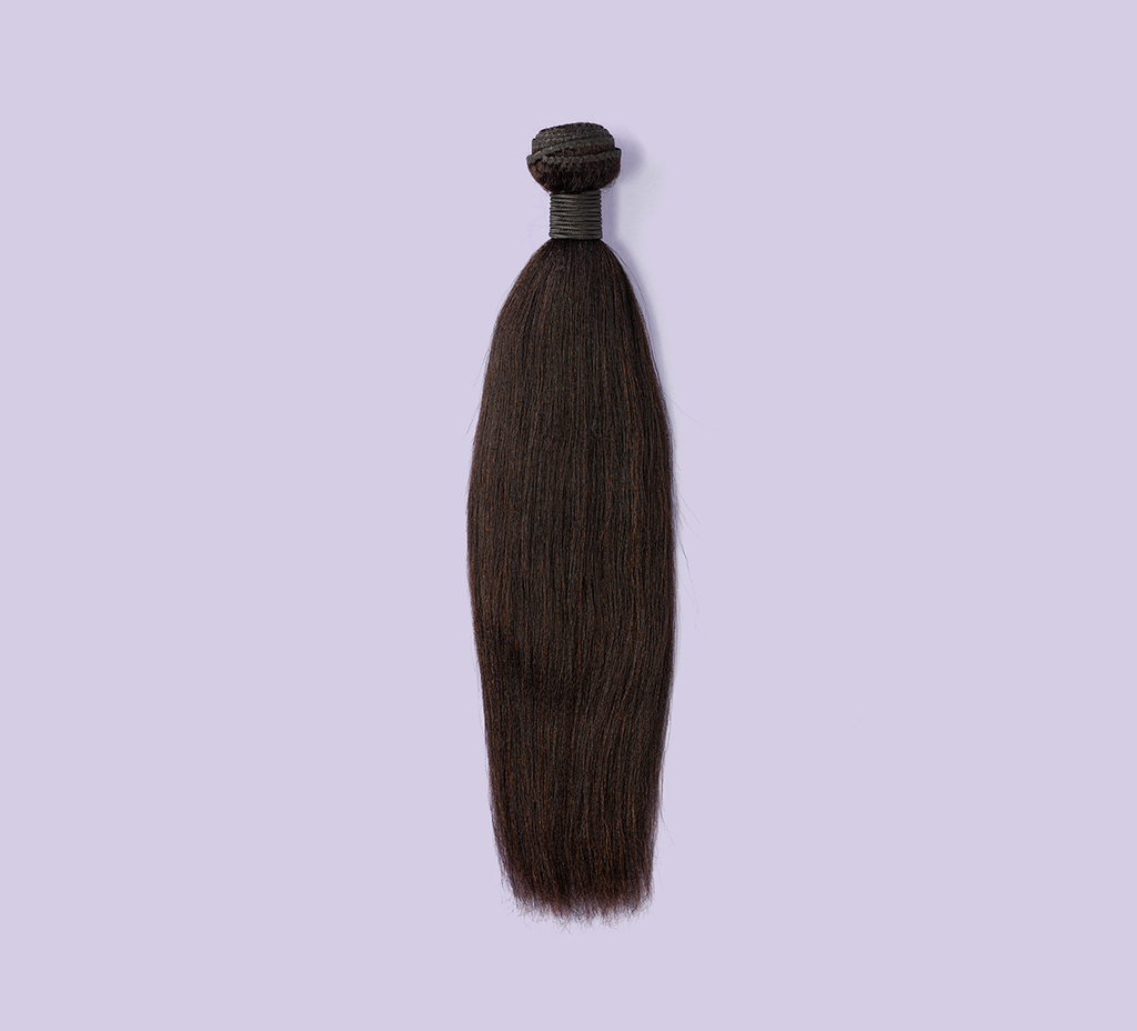 brazilian yaki straight hair bundle, laid out full set, smooth straight texture, soft, shiny, natural look